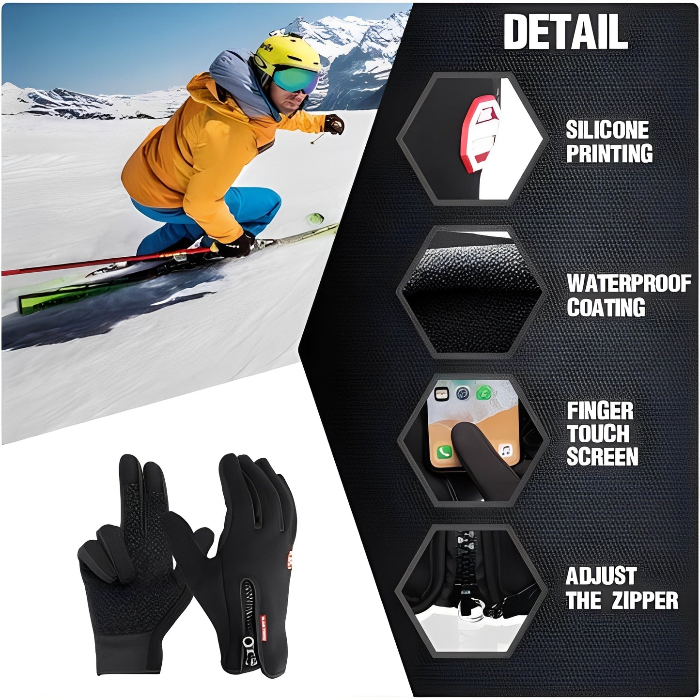 Gants de vélo imperméables et chauds pour hommes et femmes