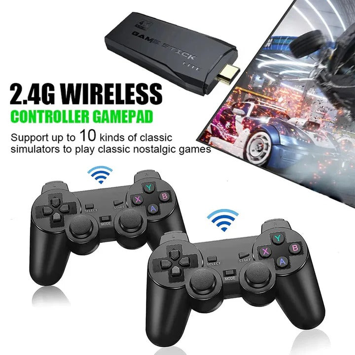 Console de jeu compacte avec 64 Go et 2 manettes sans fil