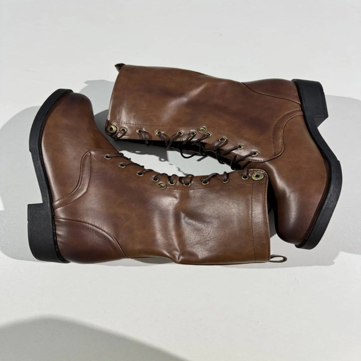 Bottines classiques pour femme avec boucle et lacets ajustables
