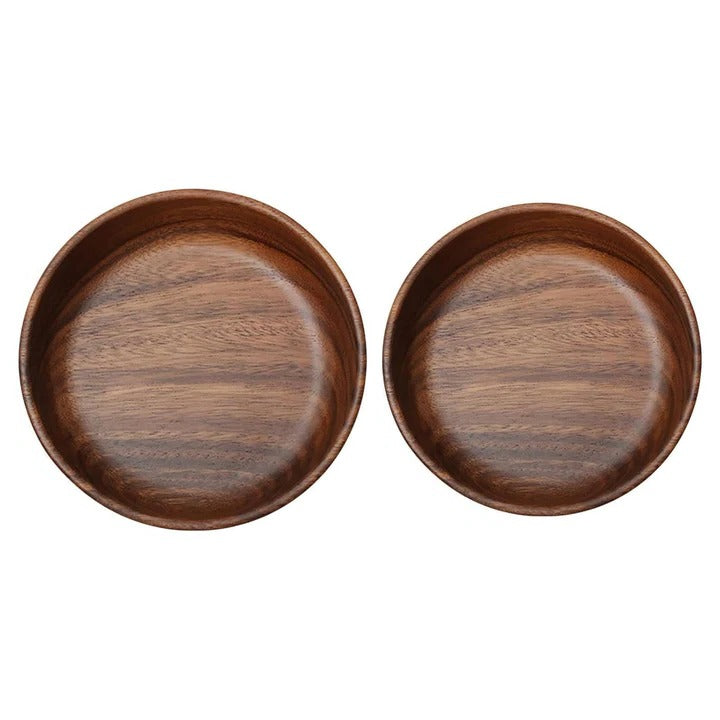 Saladiers en bois naturel pour la table, lot de 2