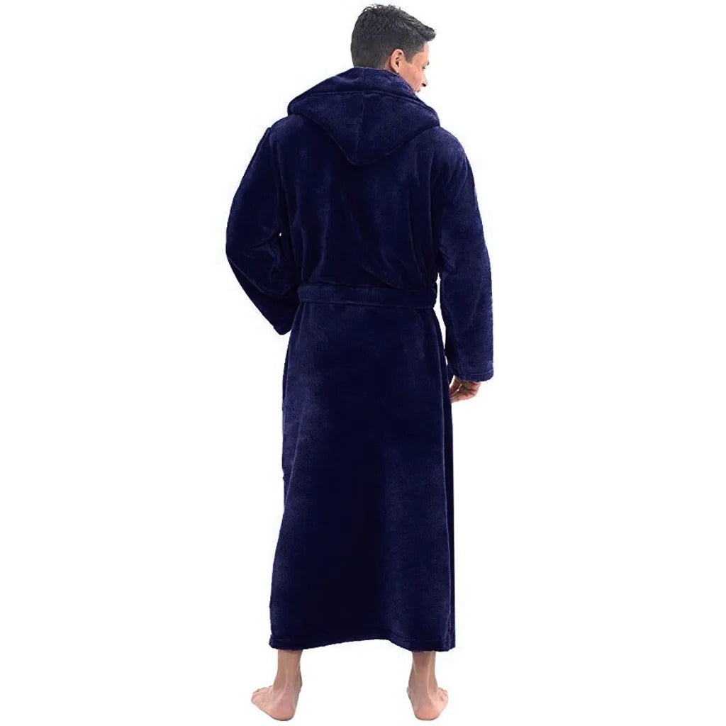 Peignoir à Capuche Polaire Doux pour Hommes avec Poches