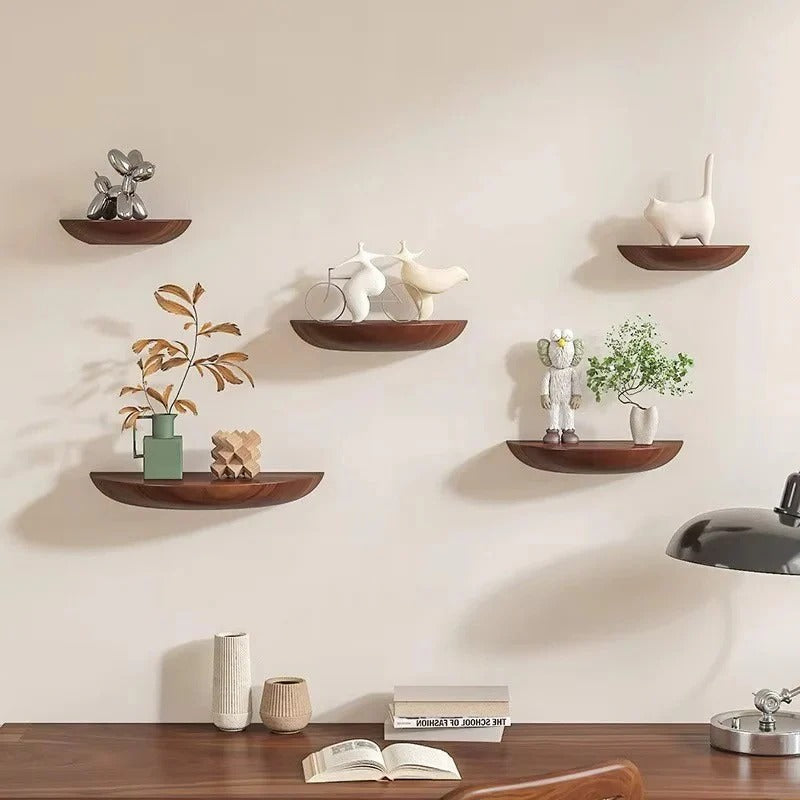 Étagère murale ronde en bois pour la décoration intérieure