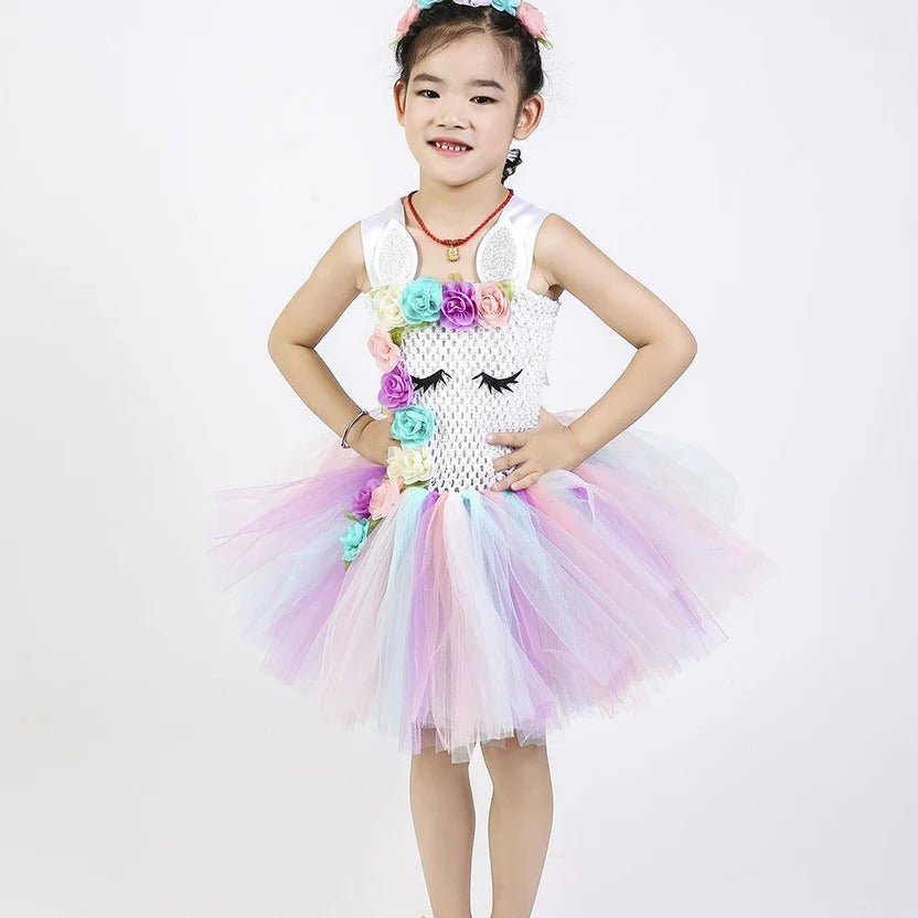 Tutu coloré pour filles et robe de fée rose