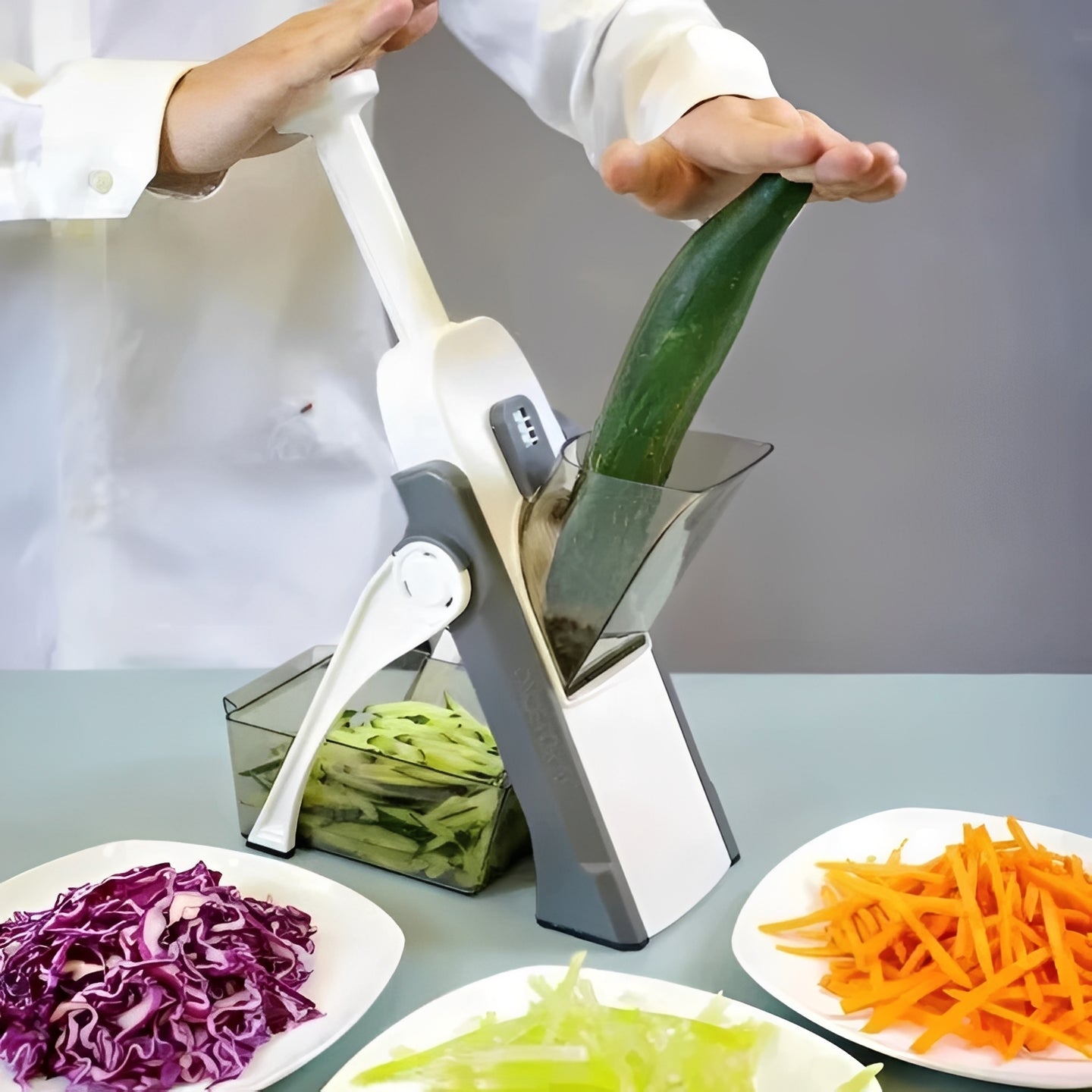 Hachoir à légumes facile à utiliser avec récipient