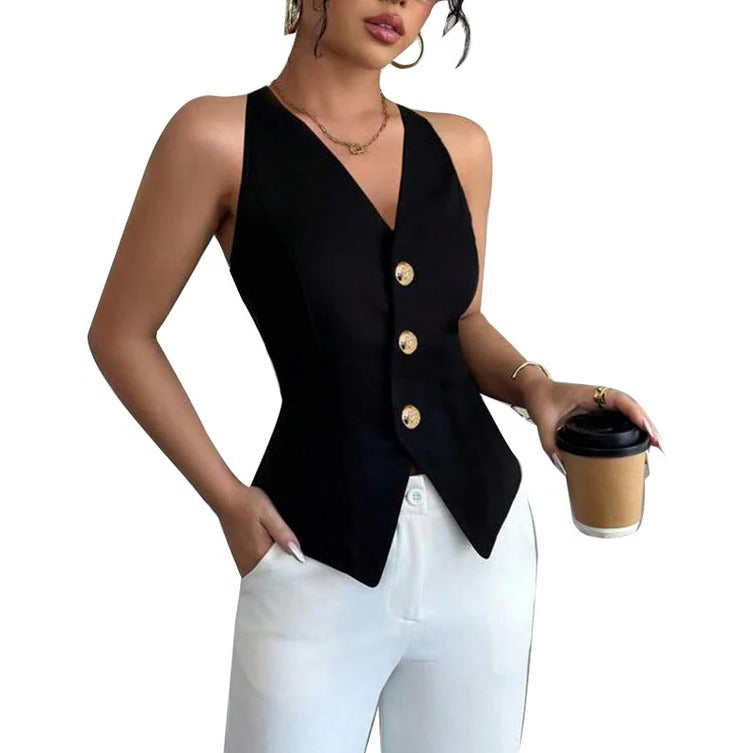 Gilet-veste tendance pour femme avec coupe ajustée