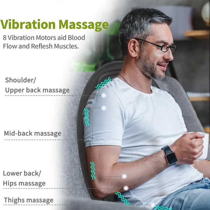 Coussin de siège de voiture massant chauffant avec soulagement des vibrations