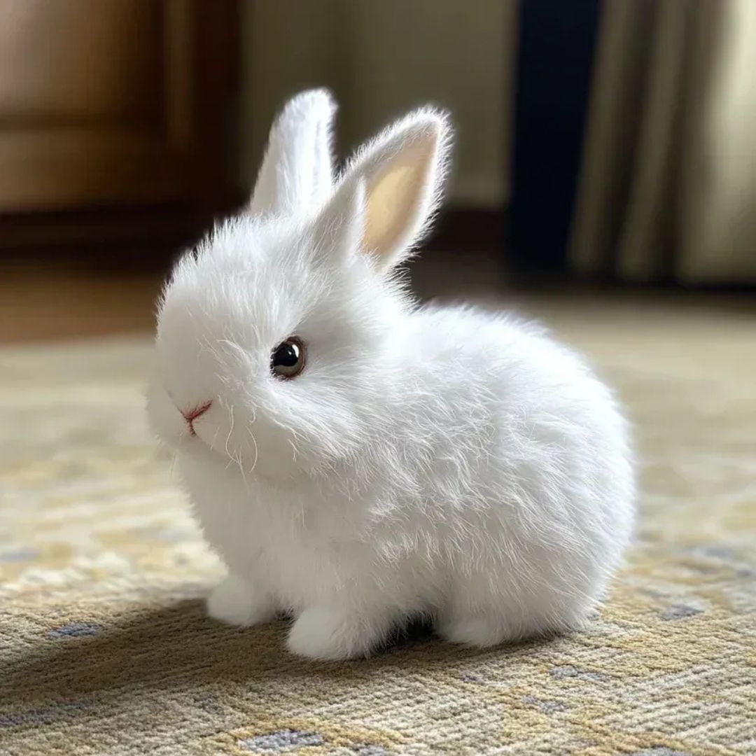 Peluche lapin animée avec mouvement de sautillement et oreilles tombantes pour la décoration de chambre d'enfant, compagnon câlin idéal pour un cadeau