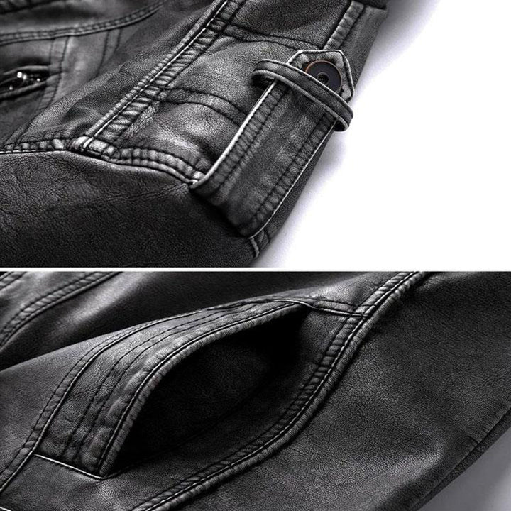 Classic Motorcycle Jacket – Premium Faux Leather, Water-Resistant & Scratch-Proof for Men | Rugged Biker Style Coat