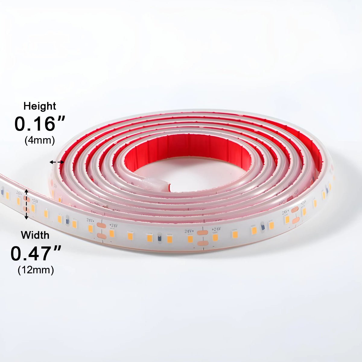 Flexible Silicone Strip Light 24V Warm White Waterproof for Outdoor Steps Walkways Pool Deck Landscape Garden Accent Recessed Path Stairway