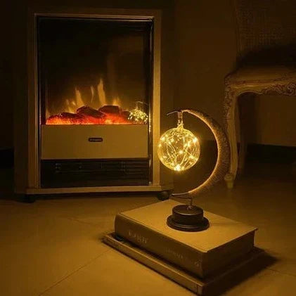 LED Moon Lamp Battery Operated 11 Inch Decorative Night Light for Bedrooms Desks Nightstands Portable Cordless Lunar Glow Accent Lighting