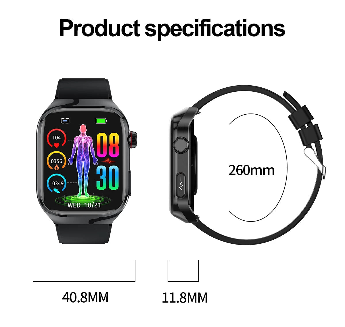Maxwell Health | Montre connectée avec suivi de la glycémie et ECG | Appels Bluetooth pour un suivi complet de votre bien-être