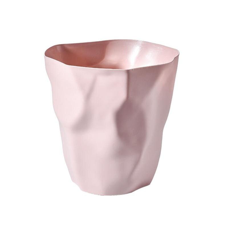 Petite poubelle en plastique blanc de 10,6 pouces pour salle de bain, chambre, bureau, coiffeuse, corbeille à papier légère pour intérieur