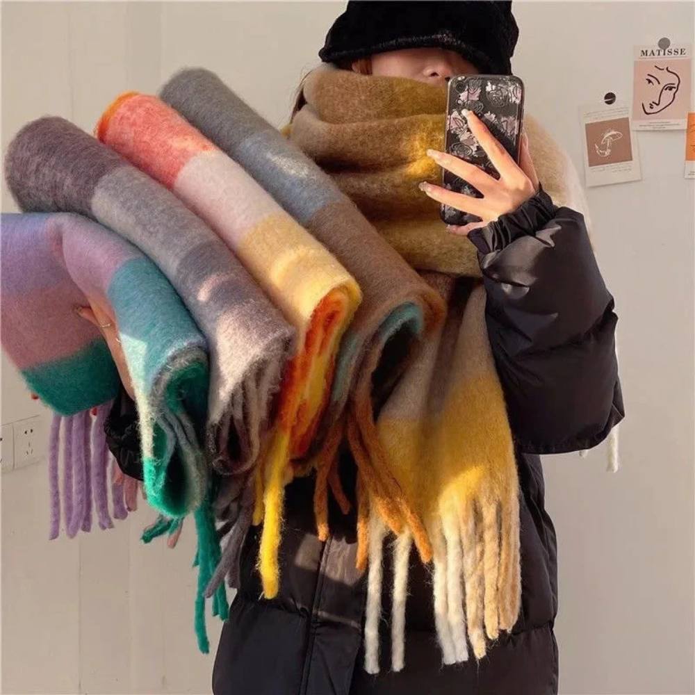 Écharpe luxueuse en cachemire multicolore et moelleuse