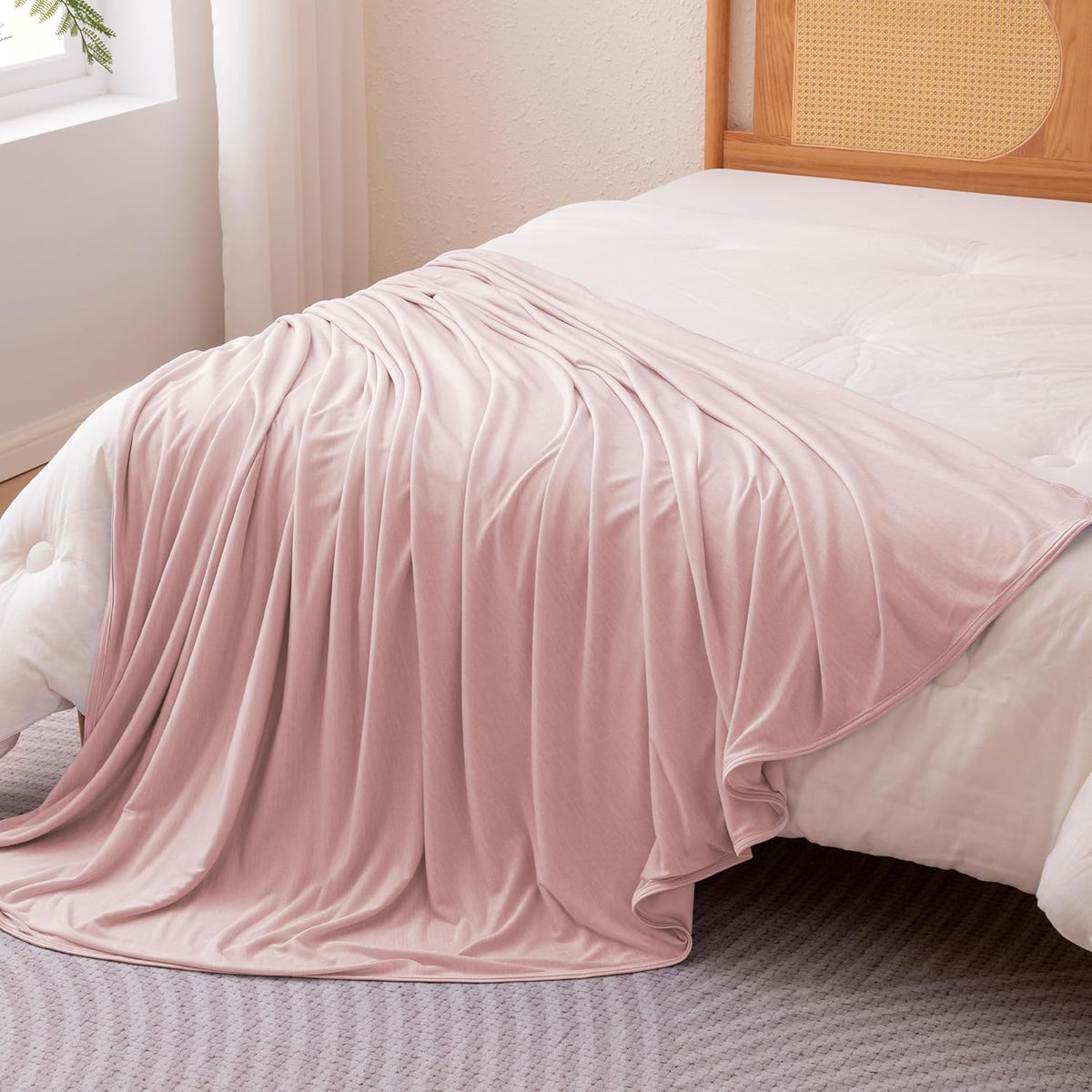 Confort rafraîchissant | Couverture légère réversible pour personnes ayant chaud la nuit | Jeté fin et doux pour lit et canapé