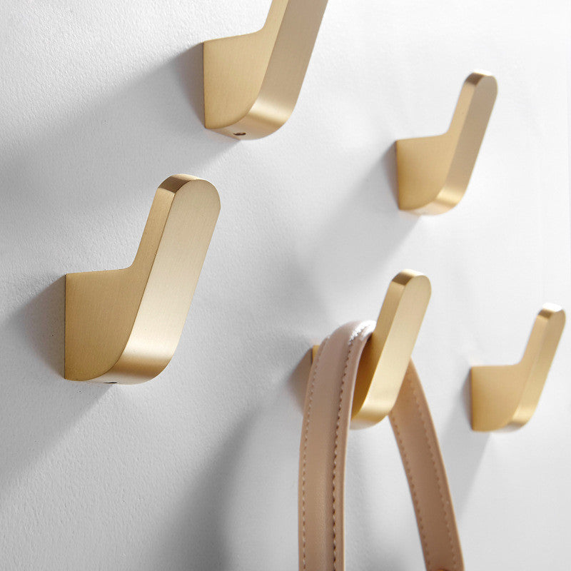 Elegant Wall Hooks | Modern Golden Brass Robe Hooks with Durable Design | Stylish Storage Solution for Organized Spaces