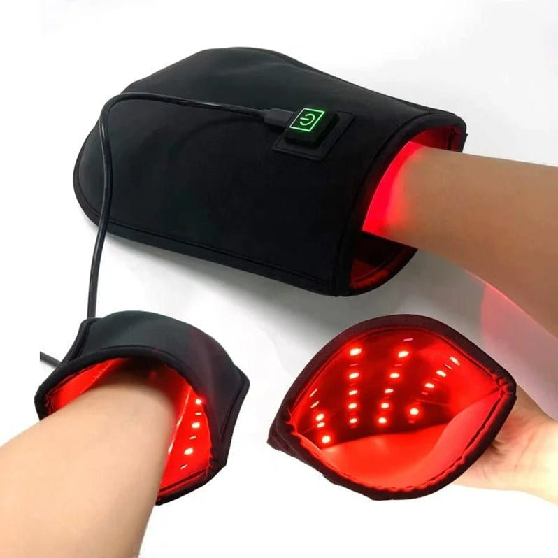 Gant de luminothérapie rouge pour le soulagement des douleurs à la main avec conception enveloppante à 360° | Traitement confortable pour l'arthrite et la raideur