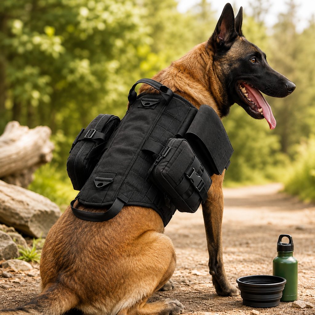 Ortekor TrailGuard K9 Tactical Dog Backpack Harness for Hiking, Training & Better Control on Outdoor Walks