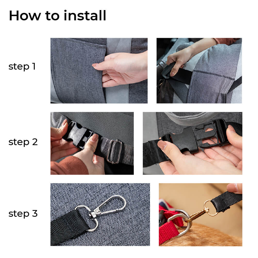 Travelpup | Dog Seat Bed with Adjustable Safety Straps | Comfortable and Secure Car Rides