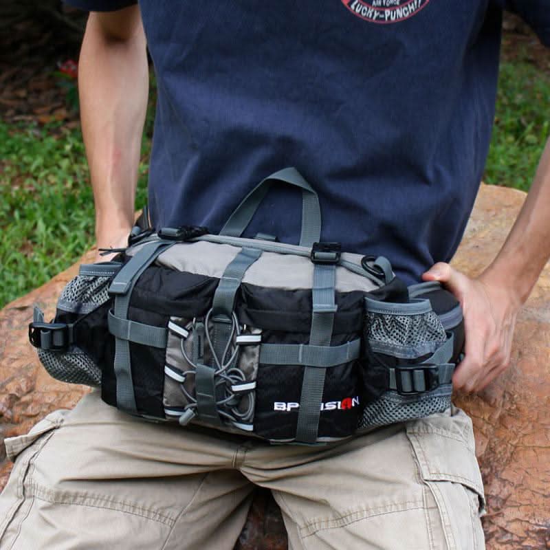 Prêt pour l'aventure | Sac banane de randonnée imperméable avec double porte-bouteille | Design spacieux pour un mode de vie actif