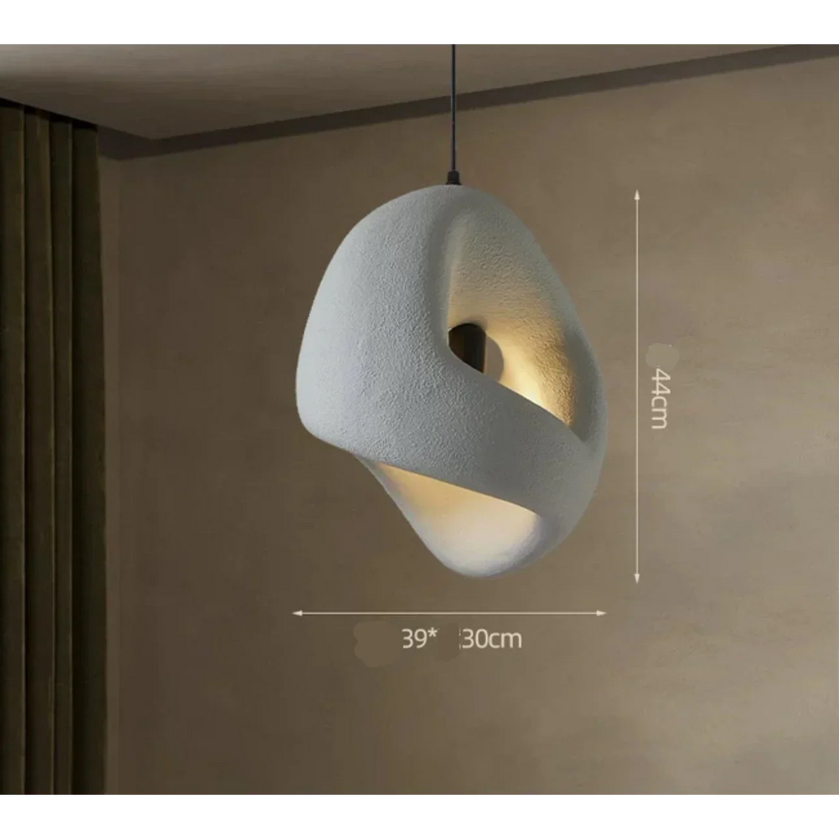 Organic Resin Hanging Lamp E27 Socket 110-120V Sculptural Ceiling Light for Dining Room Living Room Bedroom Modern Minimalist Ambient Lighti