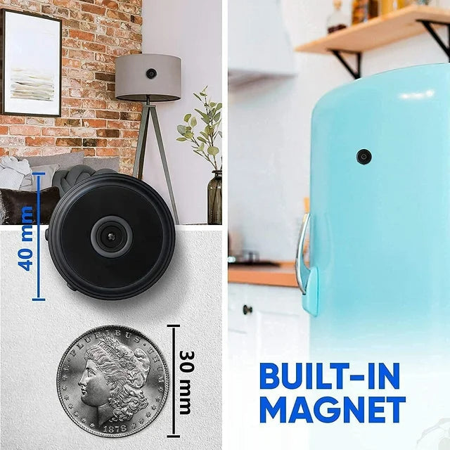 Wearclo | Mini caméra magnétique sans fil avec vidéo HD 1080P et vision nocturne | Solution de surveillance portable pour une tranquillité d'esprit