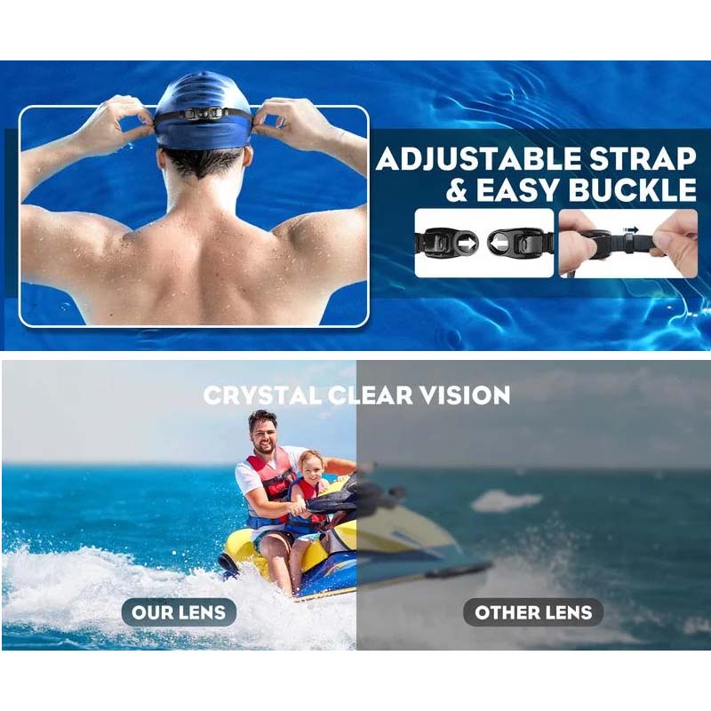 Premium Silicone Swimming Goggles with Panoramic Vision & Anti-Fog Lenses for Adults | Pool & Open Water | Unisex Fit