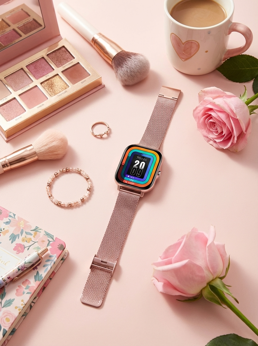 Montre connectée élégante pour femme avec suivi de santé et design raffiné | L'accessoire idéal pour un mode de vie actif
