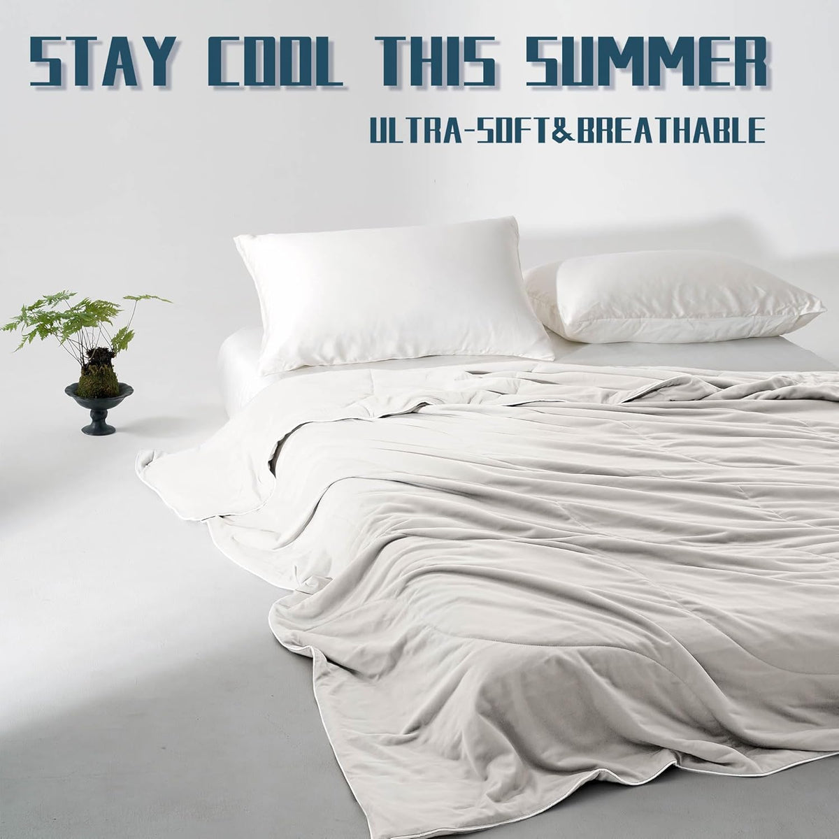 Ensemble de couette rafraîchissante | Couverture rafraîchissante légère avec taies d'oreiller rafraîchissantes | Tissu anti-humidité pour ceux qui ont chaud la nuit