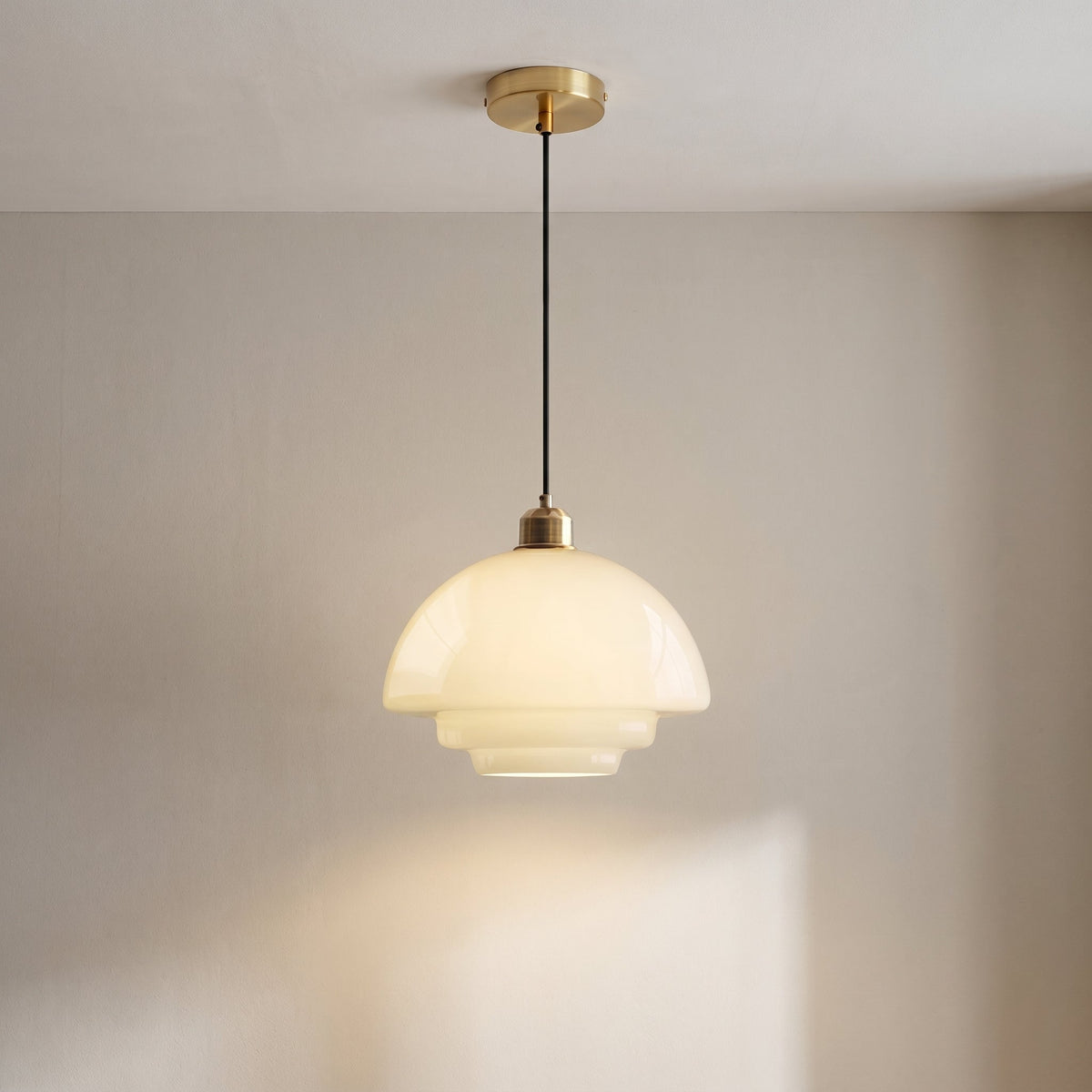 Frosted Glass Pendant Light – Modern Minimalist Kitchen & Dining Room Ceiling Fixture with Diffused LED Glow