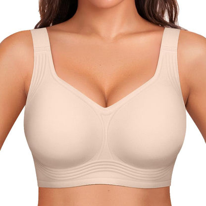 Wireless Push-Up Comfort Bra with Silicone Support Bands for All-Day Lift and Shape