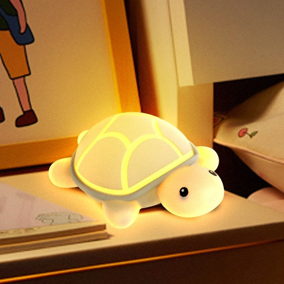 Touch-Activated LED Turtle Night Light with Color-Change Shell & Auto-Off Timer for Kids