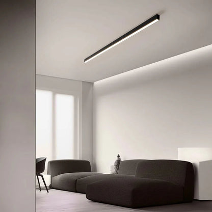 Plafonnier LED linéaire à montage encastré de 47 pouces, luminaire noir pour chambre, salon, couloir, éclairage domestique minimaliste contemporain