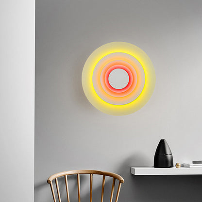 Colorful Round Metal Wall Sconce for Living Room, Bedroom & Dining Room – Modern Indoor Lighting Fixture