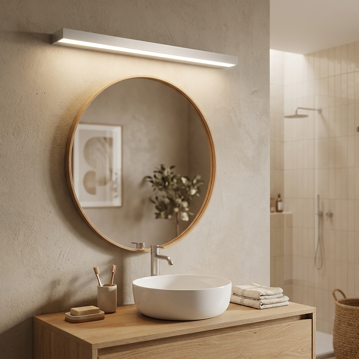CLARILINE – Linear LED Sconce for Enhanced Mirror Illumination