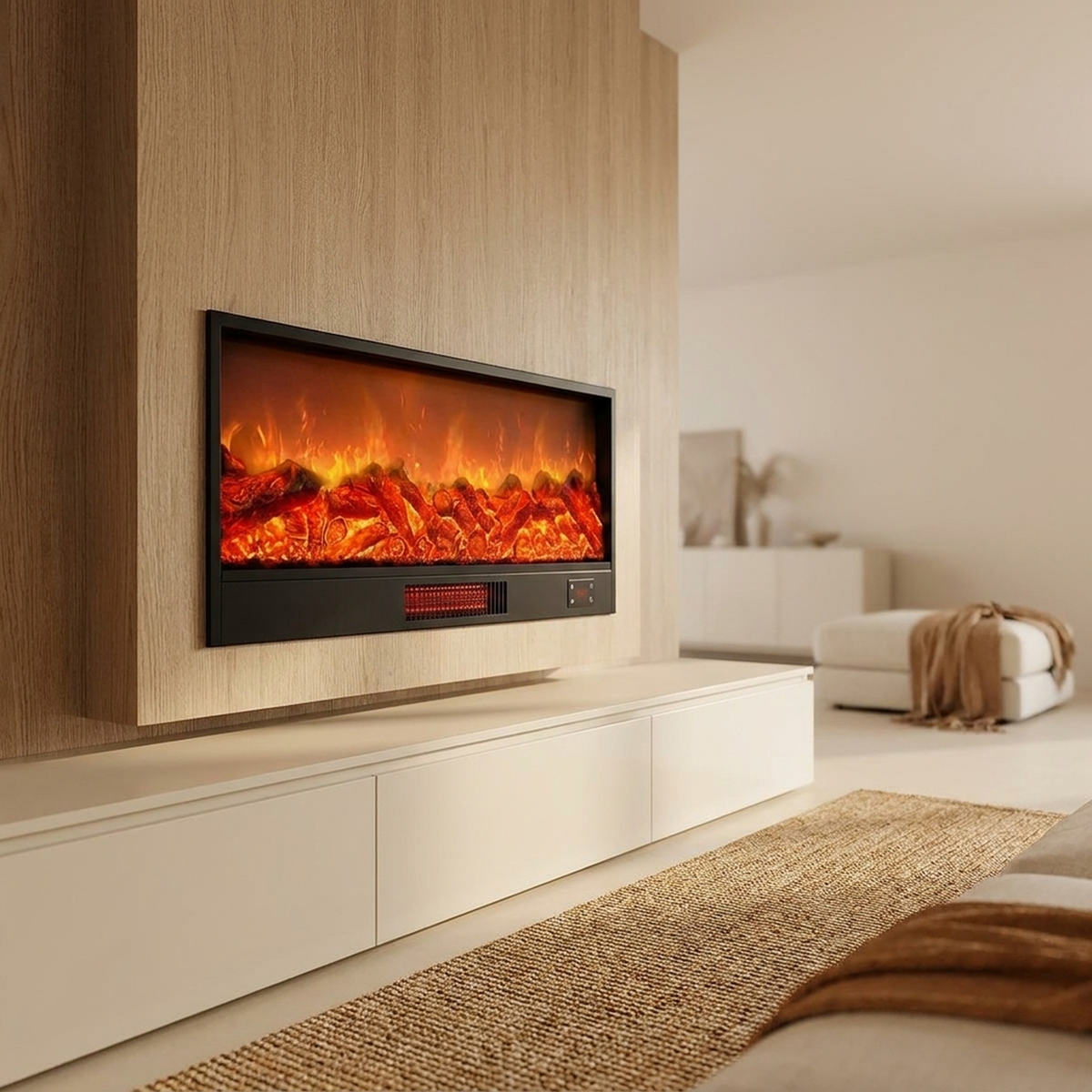 HEARTHRECESS – LED Fireplace Light for Cozy Heated Glow
