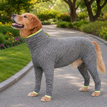 Ortekor Large Dog Full-Body Suit for Indoor Wear - Stretch 4-Leg Coverall