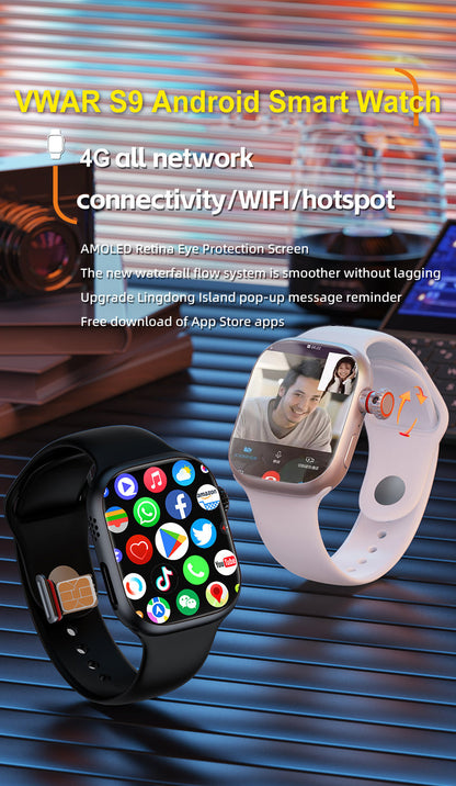 VWAR S9 | 4G Smartwatch with AMOLED Display & Retractable Camera | Enhanced Connectivity for Everyday Use