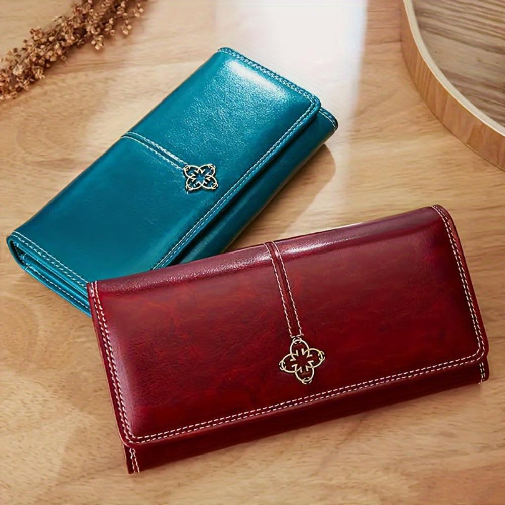 Portefeuille pliable en cuir pour femme – Porte-cartes compact à fentes multiples, design fin pour billets et cartes de crédit, usage quotidien