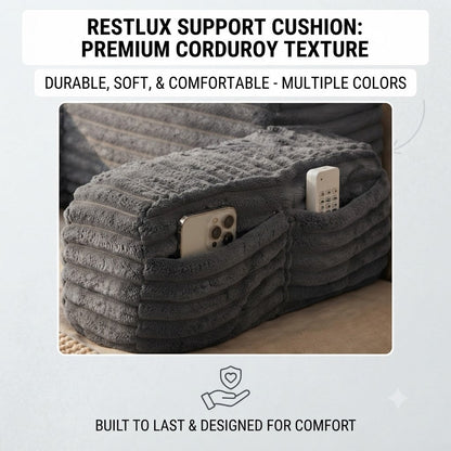 Adjustable Backrest Pillow with Armrests & Headrest for Bed or Couch – Sit-Up Reading Cushion