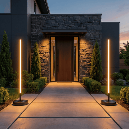 Solar-Powered Patio Floor Lamp with Wireless Charging for Outdoor Spaces