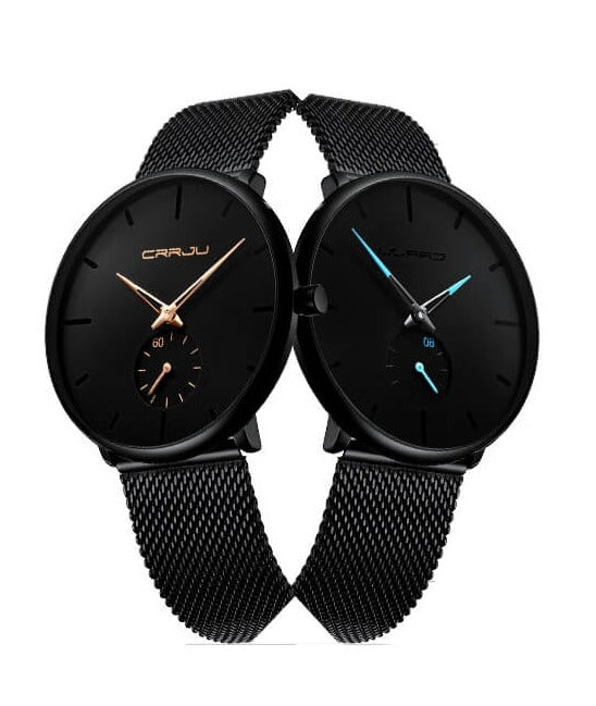 Men's Minimalist Dress Watch with Textured Dial – Slim 7mm Case, Scratch-Resistant Crystal, Water Resistant Quartz Movement for Business &