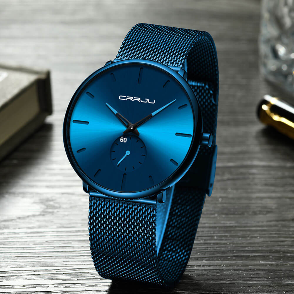 Men's Minimalist Quartz Wristwatch with Hardlex Crystal & Water Resistance for Business Casual Everyday Wear