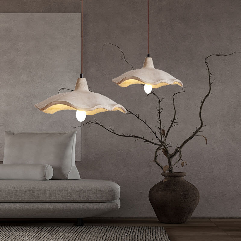 Industrial Concrete Hanging Light 10 in Yellow Ceiling Pendant Hardwired E26 Socket Adjustable Cord Kitchen Dining Room Bedroom Entryway Rus