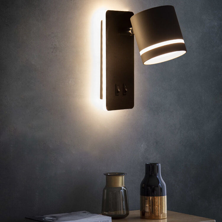 LED Wall Sconce Iron 7.5 inch Hardwired 15W Bedroom Hallway Living Room Modern Indoor Fixture White Black 110-120V Ambient Light