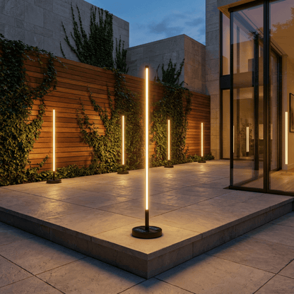 Solar-Powered Patio Floor Lamp with Wireless Charging for Outdoor Spaces
