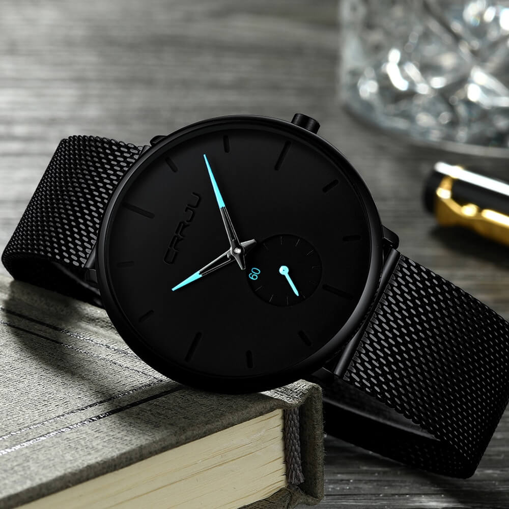 Men's Minimalist Quartz Wristwatch with Hardlex Crystal & Water Resistance for Business Casual Everyday Wear