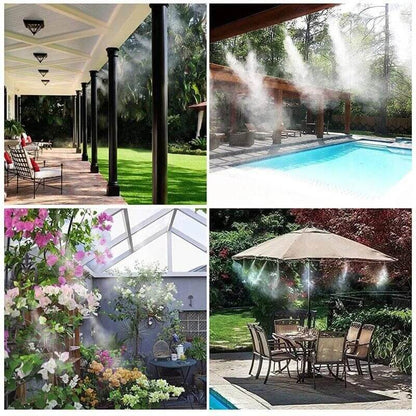 Automatic Drip Irrigation System with Adjustable Misting Nozzles for Garden, Greenhouse & Patio Watering