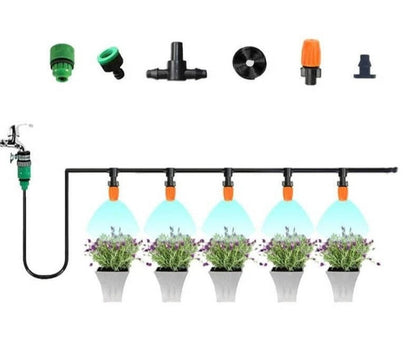 Automatic Garden Watering Kit with Adjustable Spray Nozzles for Vegetable Beds, Greenhouses & Flowerbeds