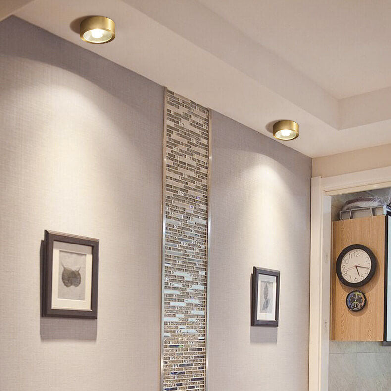 Slim-Profile Circular LED Ceiling Light – Brushed Copper Finish for Entryways, Bedrooms & Living Rooms