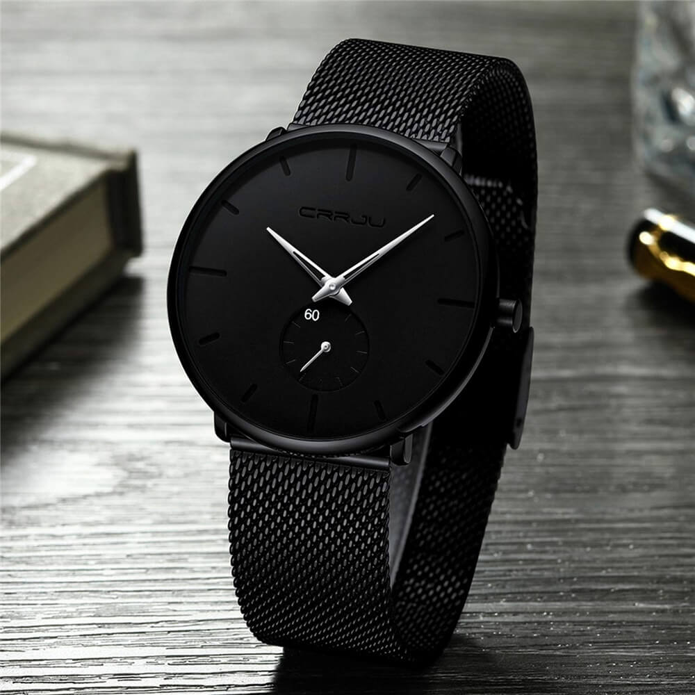 Men's Minimalist Quartz Wristwatch with Hardlex Crystal & Water Resistance for Business Casual Everyday Wear
